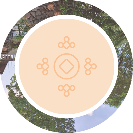 Símbolo que representa a Quinta Pichon, con formas geométricas y circulares.