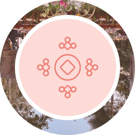 Símbolo que representa a Quinta Pichon, con formas geométricas y circulares.